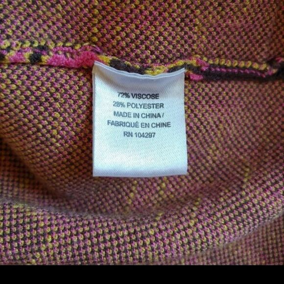 Milly zigzag chevron knit cardigan short sleeves long sweater size Small - Picture 9 of 10